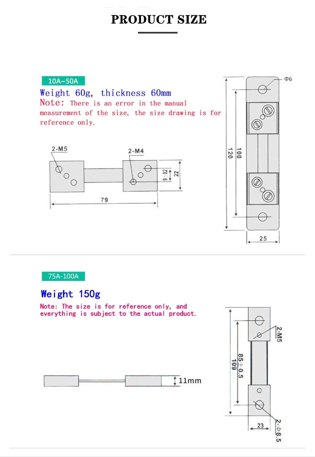 Battery Monitor Shunt Resistance Strip Manganin for Electrical Vehicle FL-2 75mv 50A