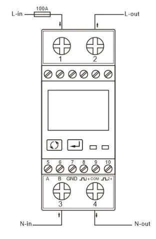 AT100g Single Phase DIN Rail Energy Meters, DIN Rail Meter, Energy Meter, Power Meter