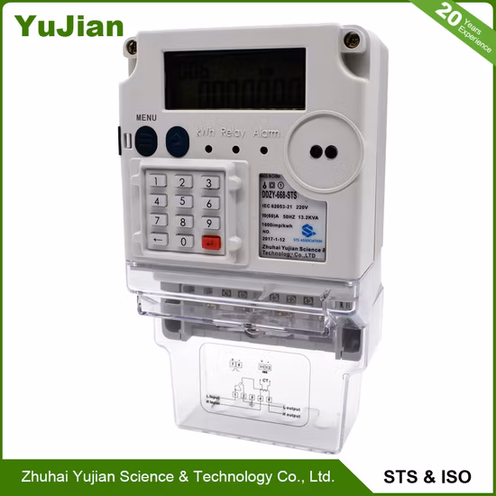 Medidor de energia inteligente de pré-pagamento monofásico com aprovação Sts 220V