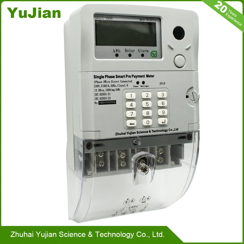Medidor de energia inteligente de pré-pagamento monofásico com aprovação do Sts